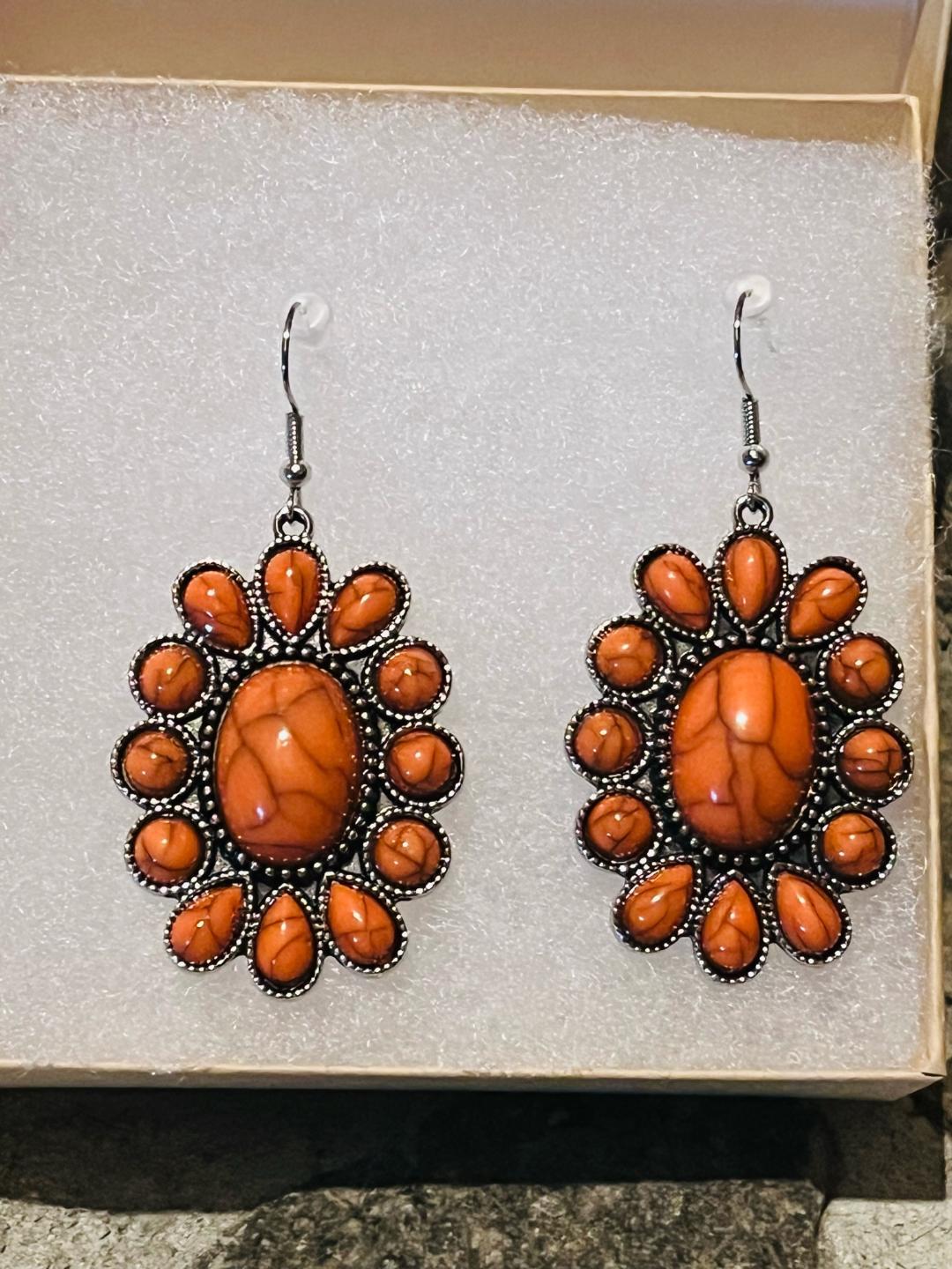 Antique Orange Necklace and earrings