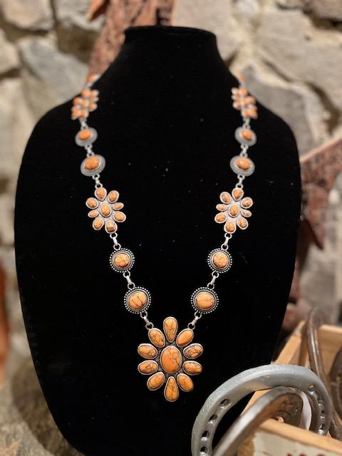 Antique Orange Necklace and earrings