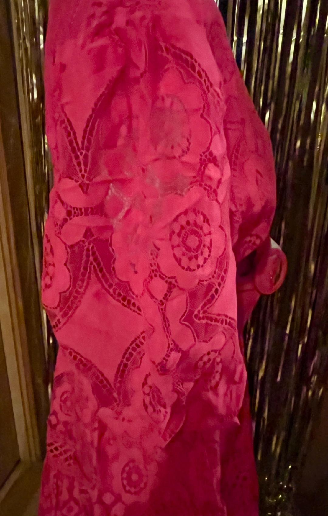 Fuchsia Lace Maxi dress