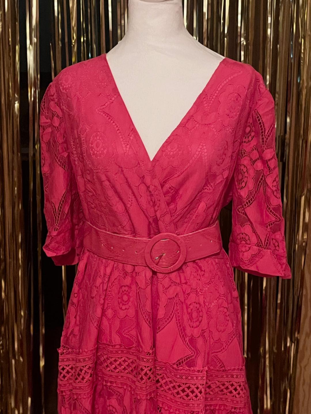 Fuchsia Lace Maxi dress