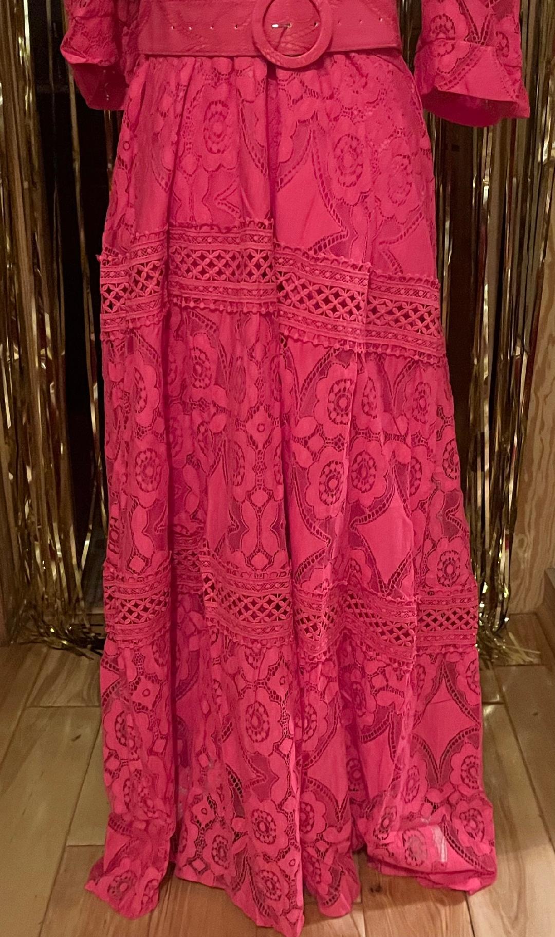 Fuchsia Lace Maxi dress