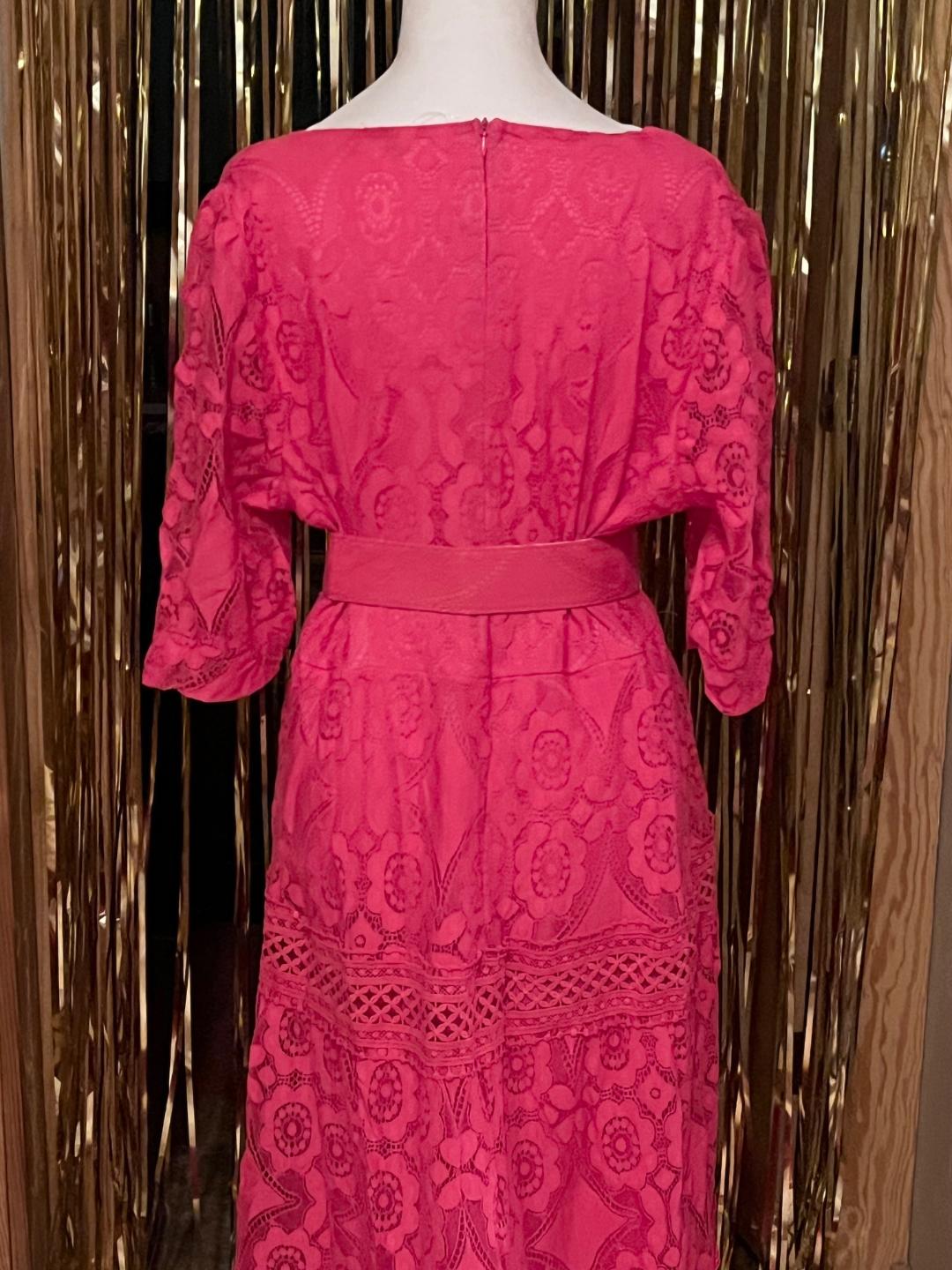 Fuchsia Lace Maxi dress