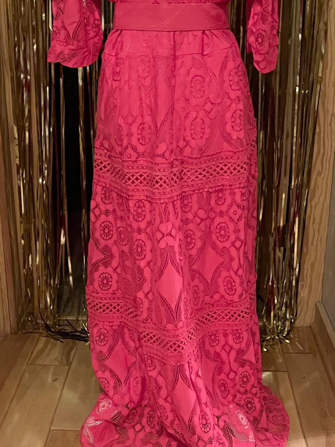 Fuchsia Lace Maxi dress