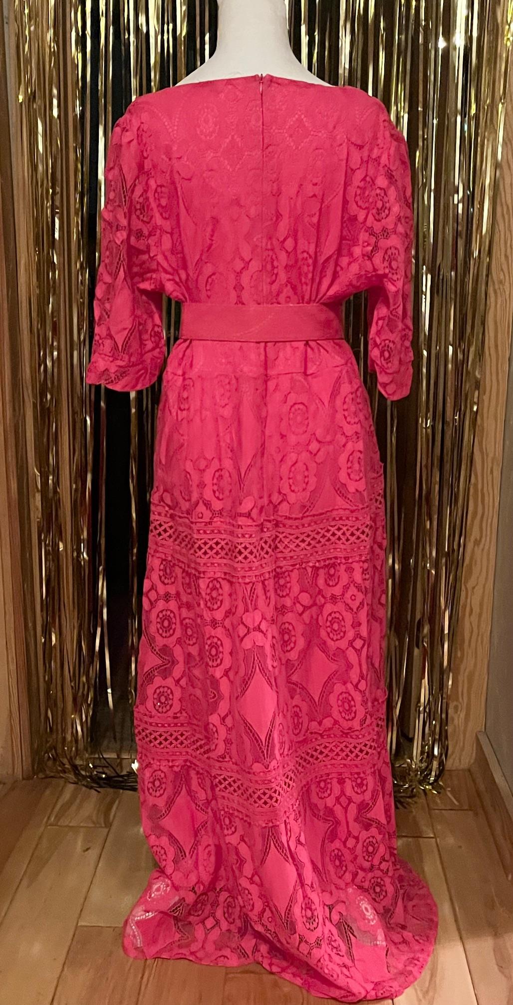Fuchsia Lace Maxi dress