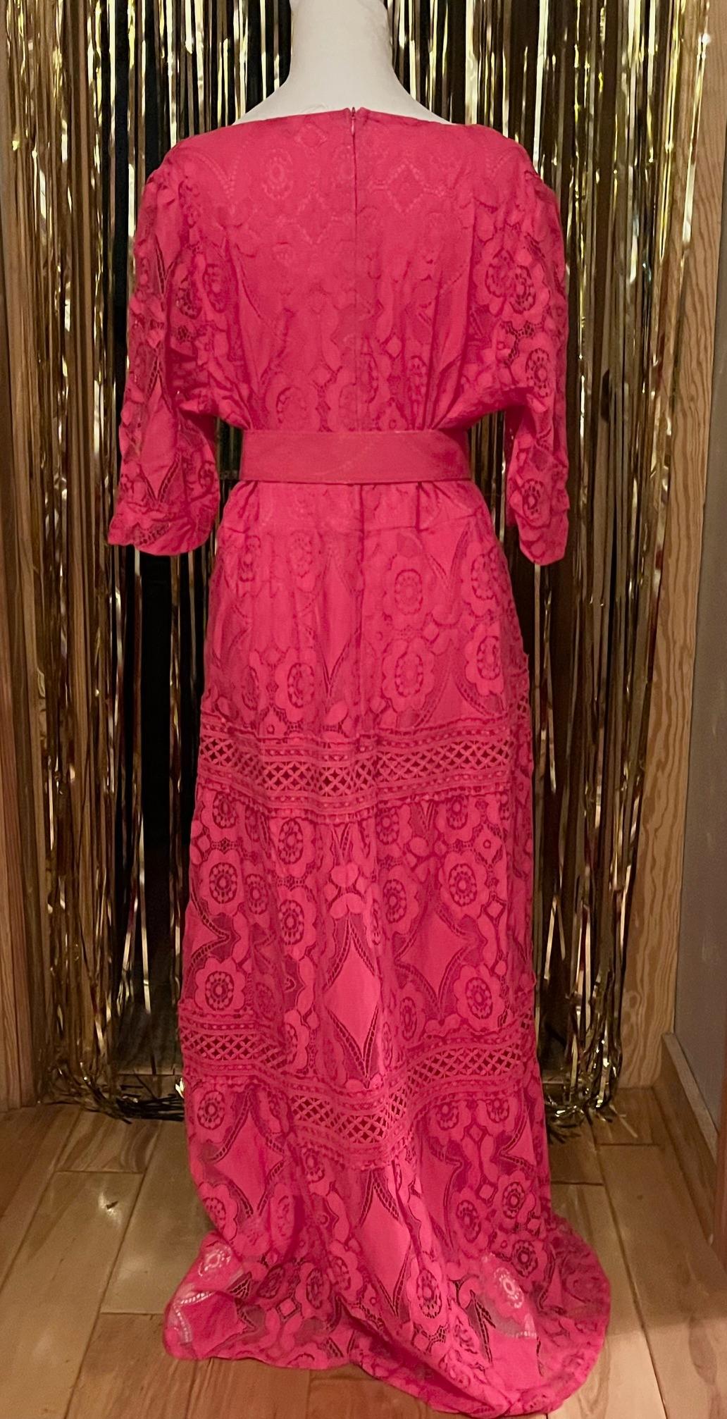 Fuchsia Lace Maxi dress
