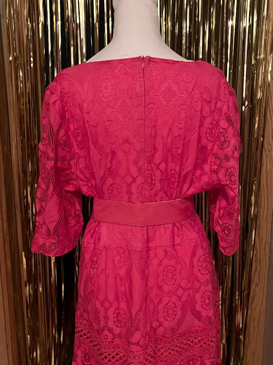 Fuchsia Lace Maxi dress