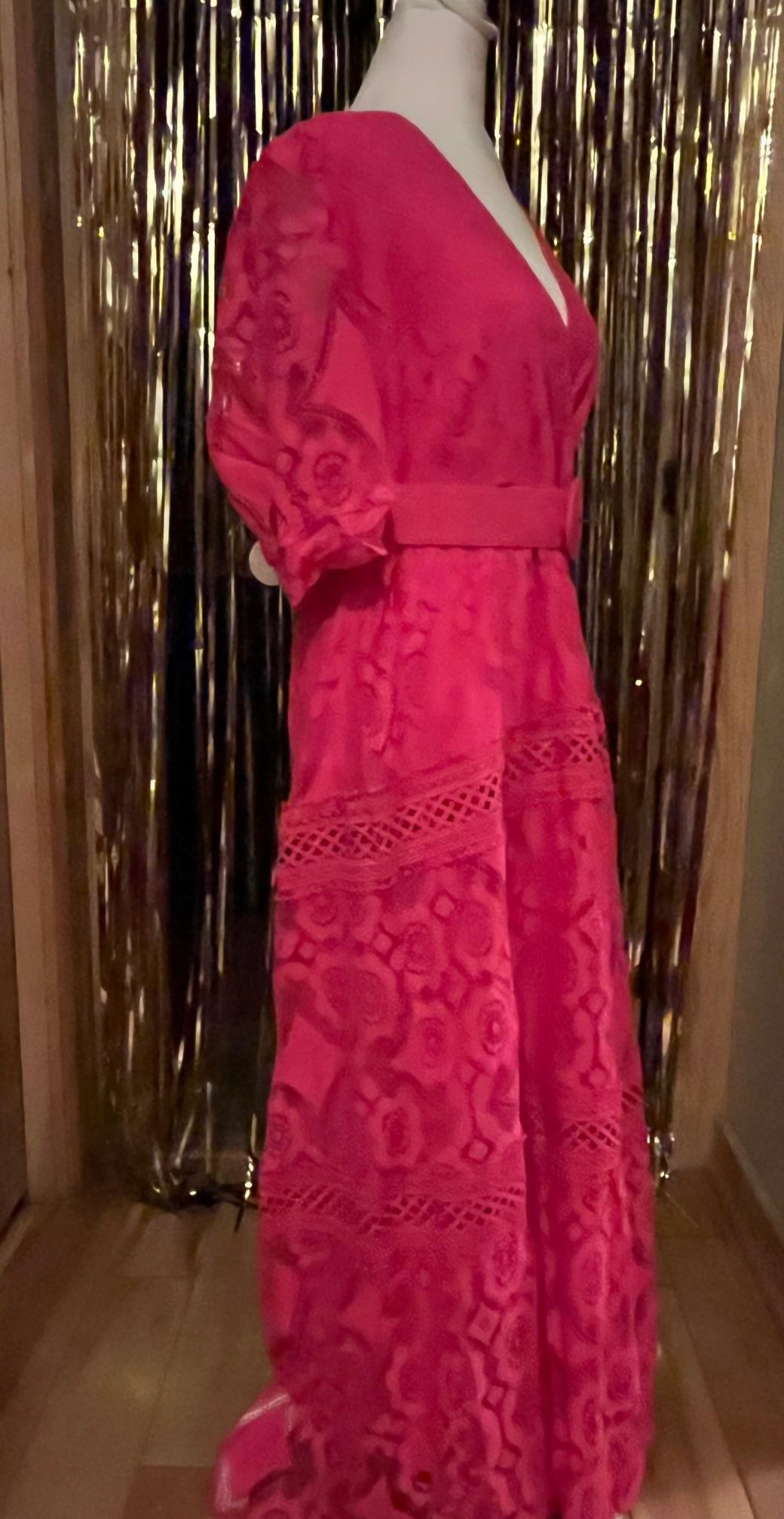 Fuchsia Lace Maxi dress