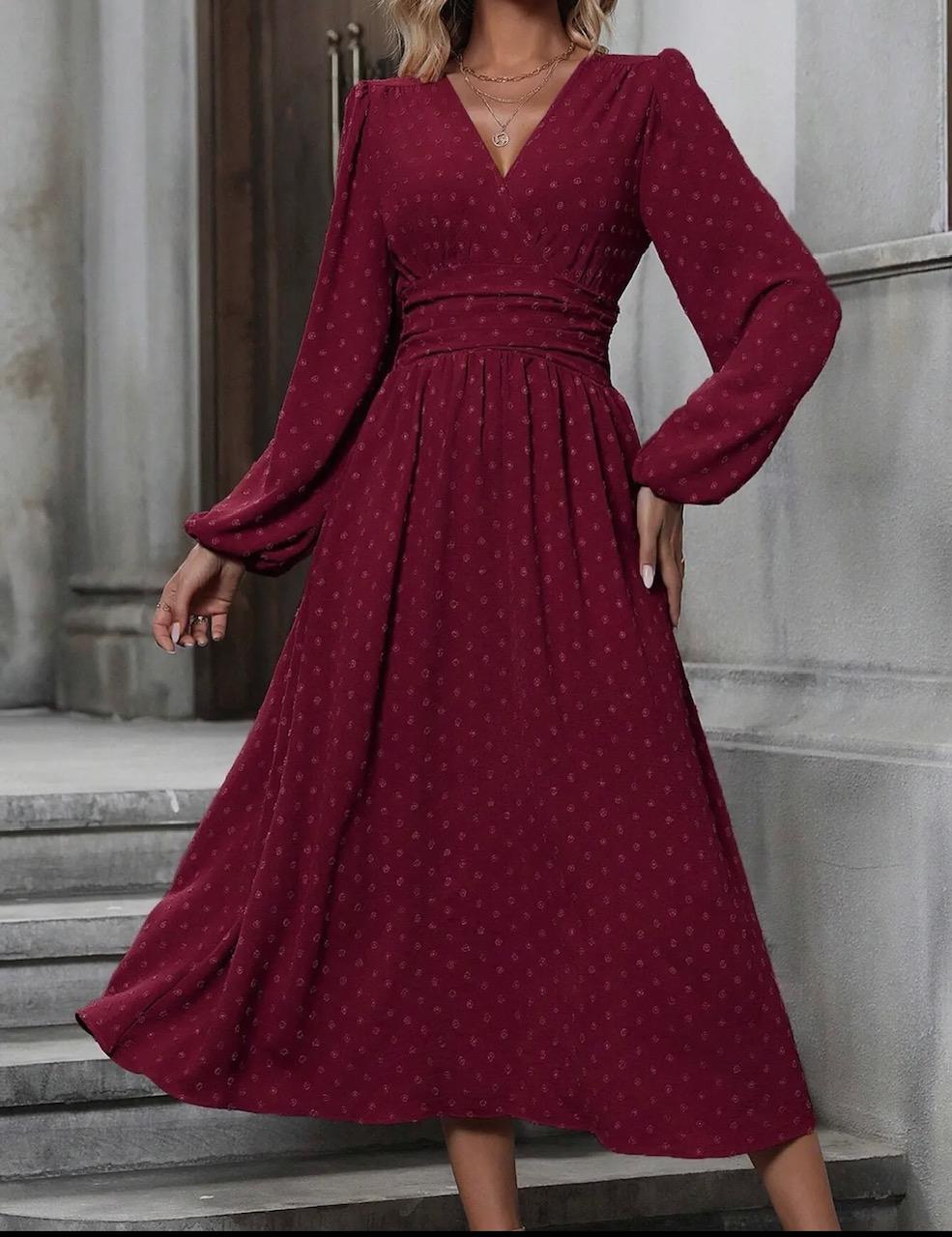 Long sleeve Swiss dot dress