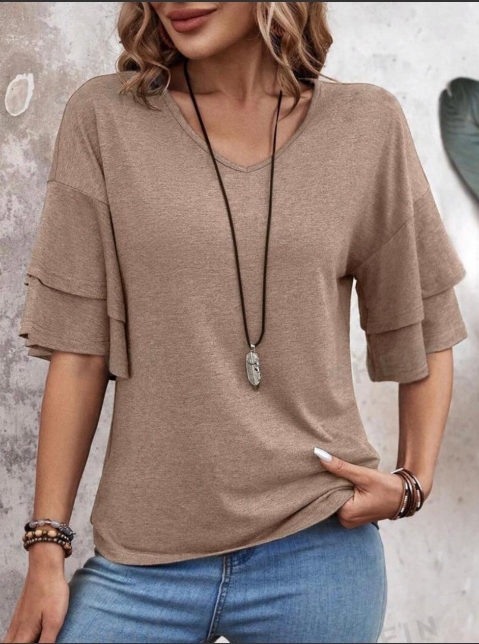 Elbow length flutter top