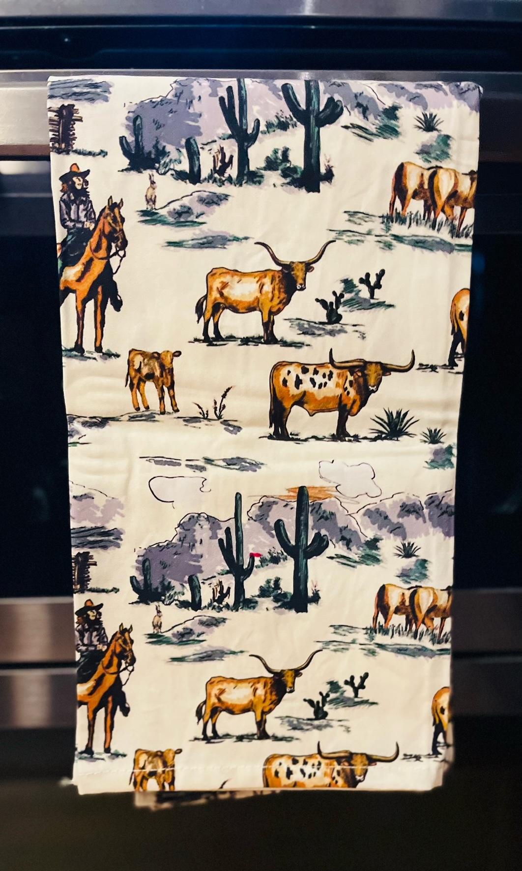 Longhorn Tea Towel-color