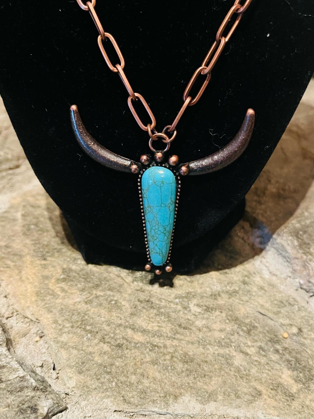 Copper Longhorn necklace