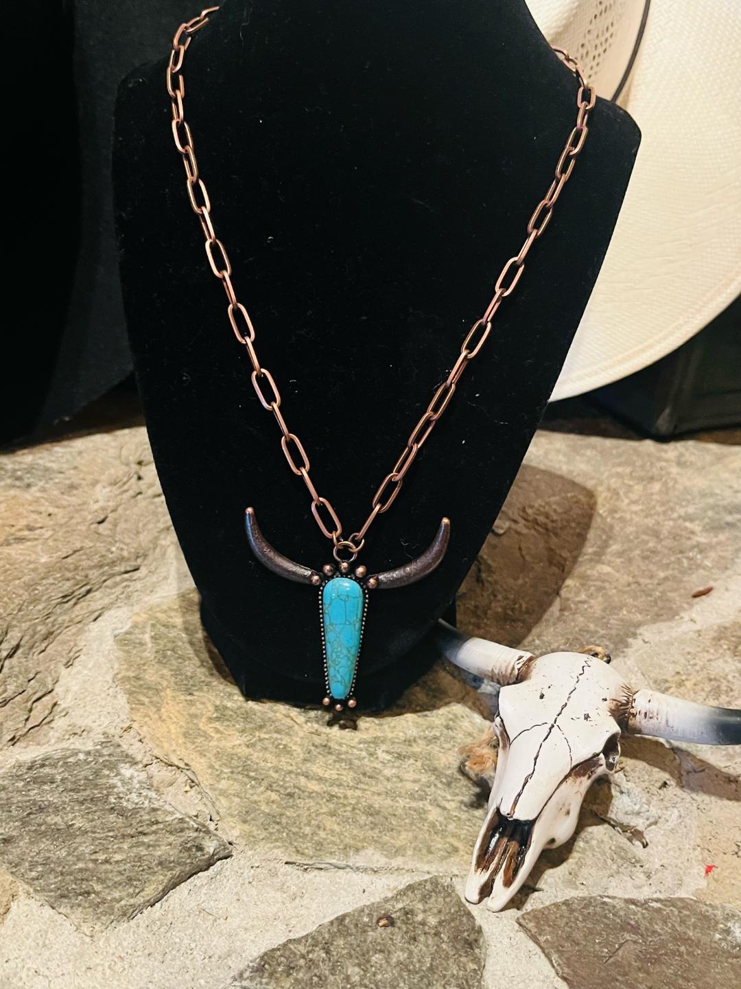 Copper Longhorn necklace