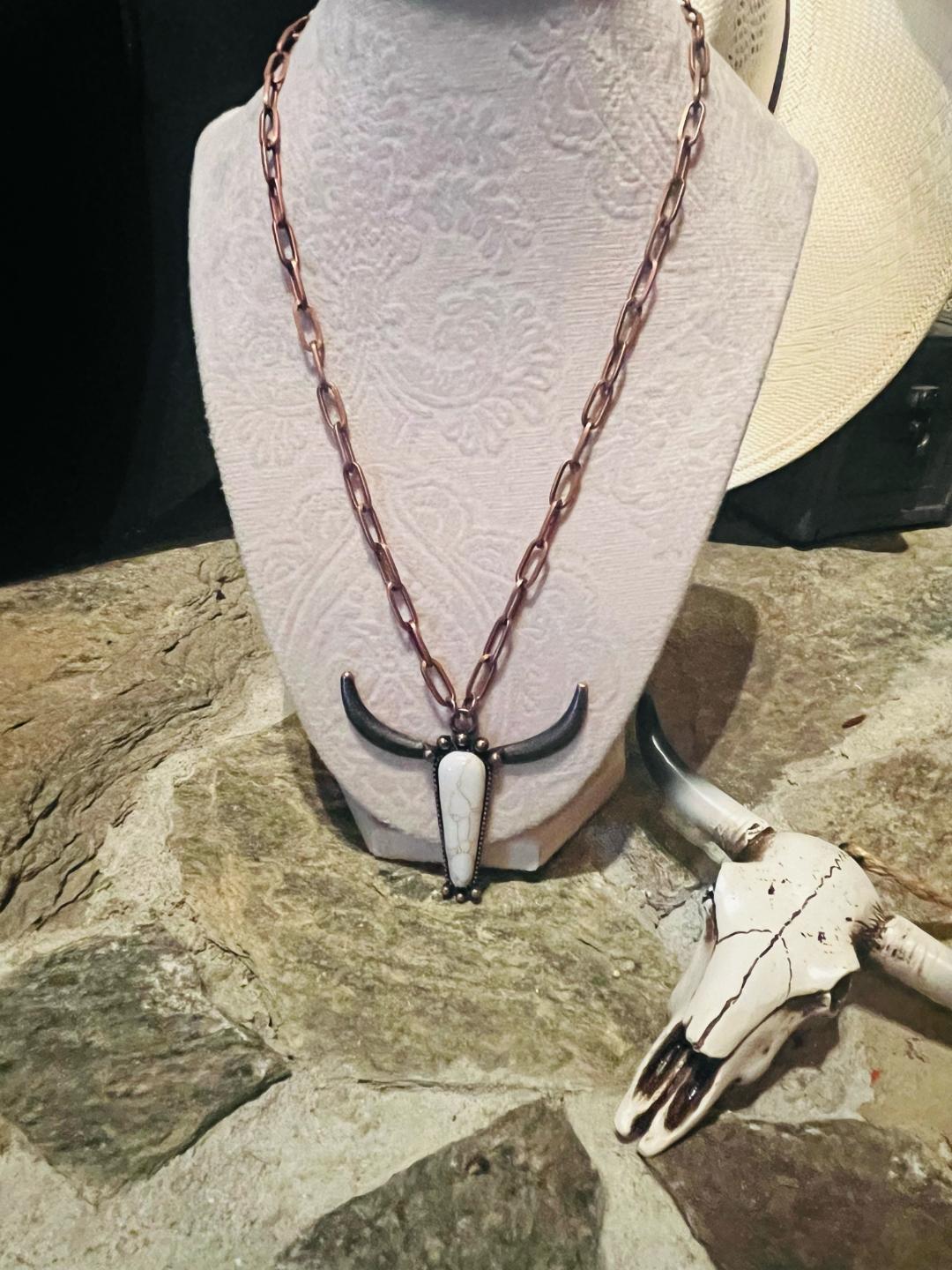Copper Longhorn necklace