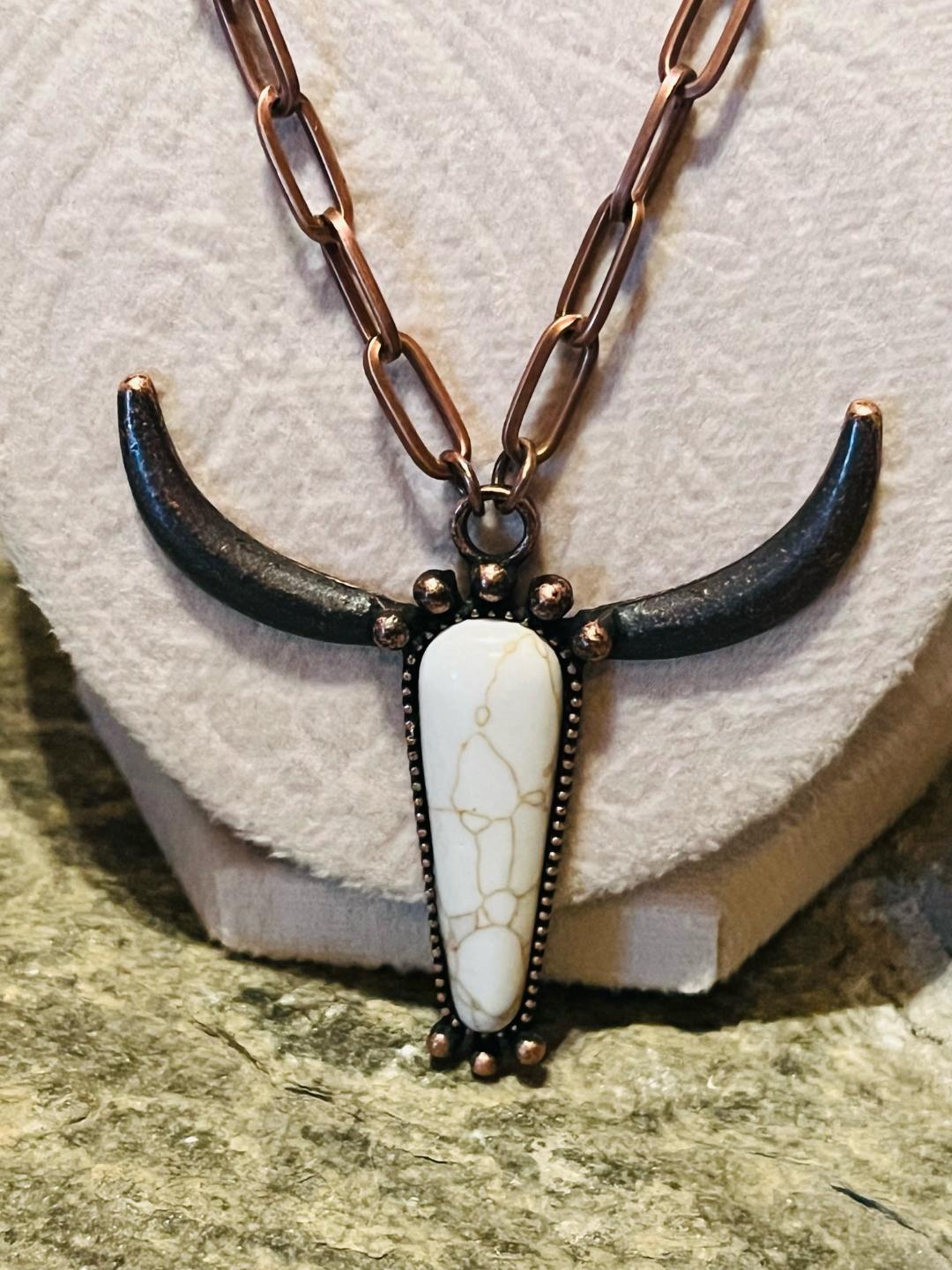 Copper Longhorn necklace