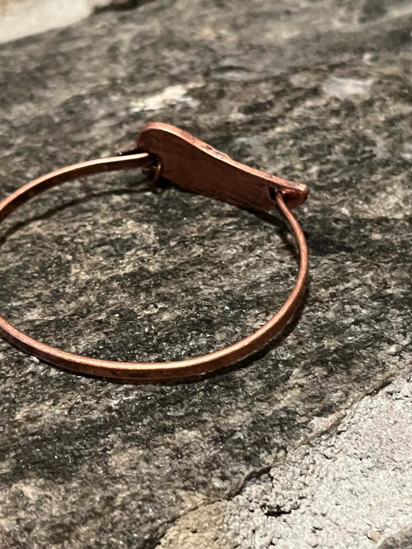 Copper Rhinestone Feather Bullet Bracelet