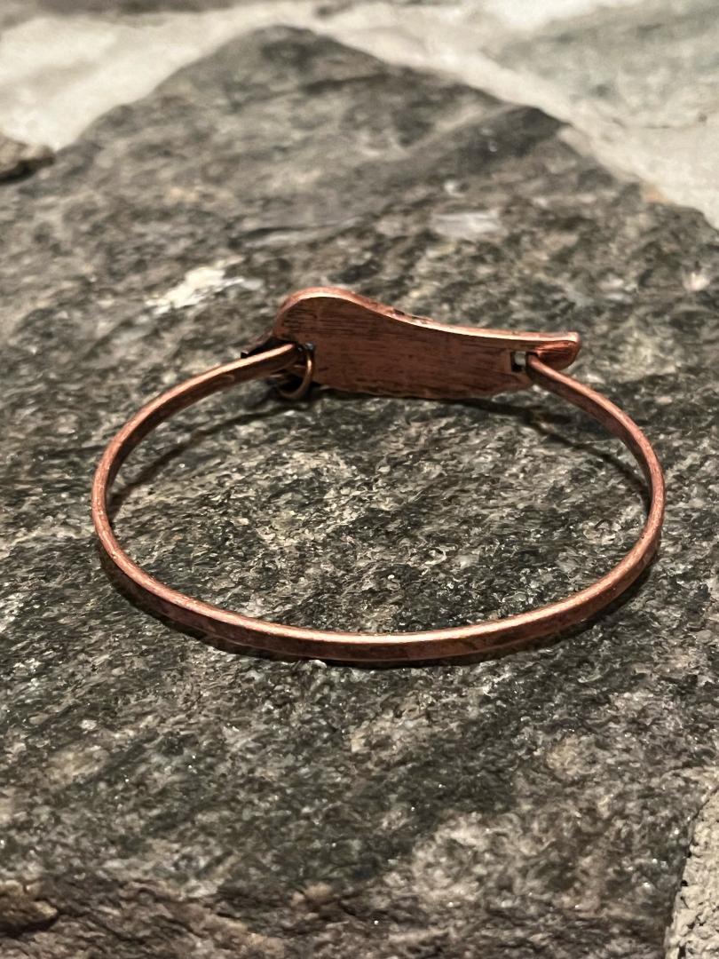 Copper Rhinestone Feather Bullet Bracelet