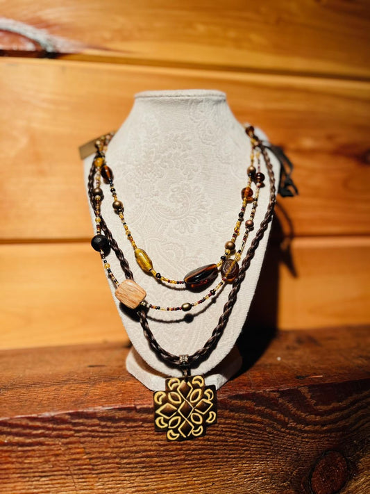 Yellow Medallion Necklace